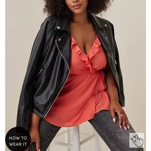 Brand New With Tag Torrid Ruffle front Georgette Cami